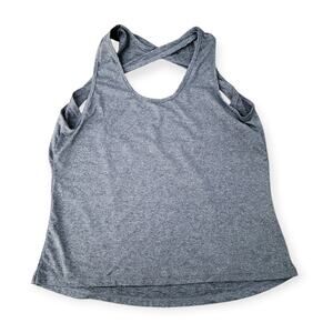 Kiava Open Back Twist Heathered Gray Sleeveless Activewear Tank Top Women Sz S